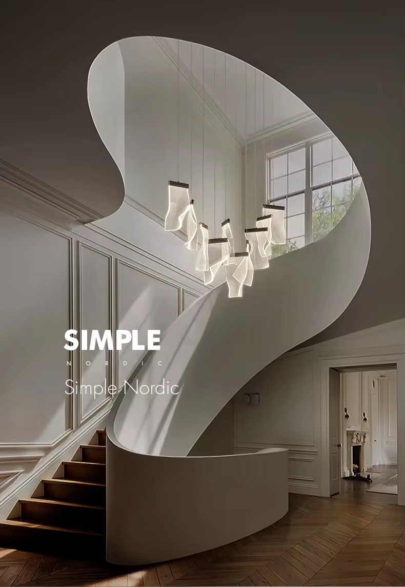 Hotel hanging chandelier Nordic Design Aluminum Modern Luminous Lamp Lighting Living Packing Room Pcs Hotel ROHS Color Support