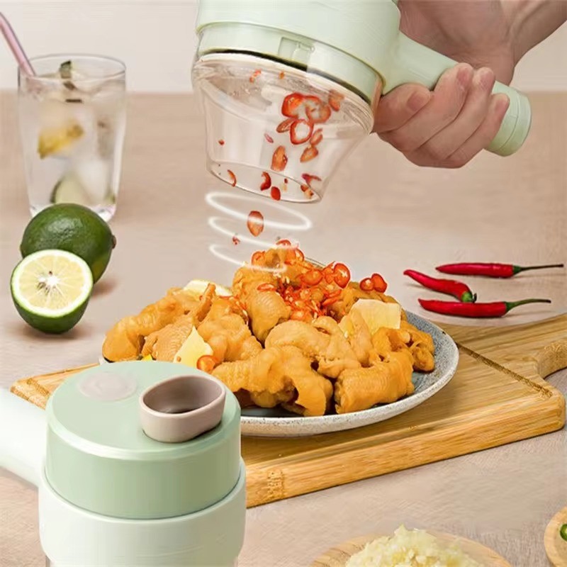 Dropshipping Europe Portable 4 in 1 Vegetable Cutter Set, Smart Gadget Electric Slicer Kitchen Chopper
