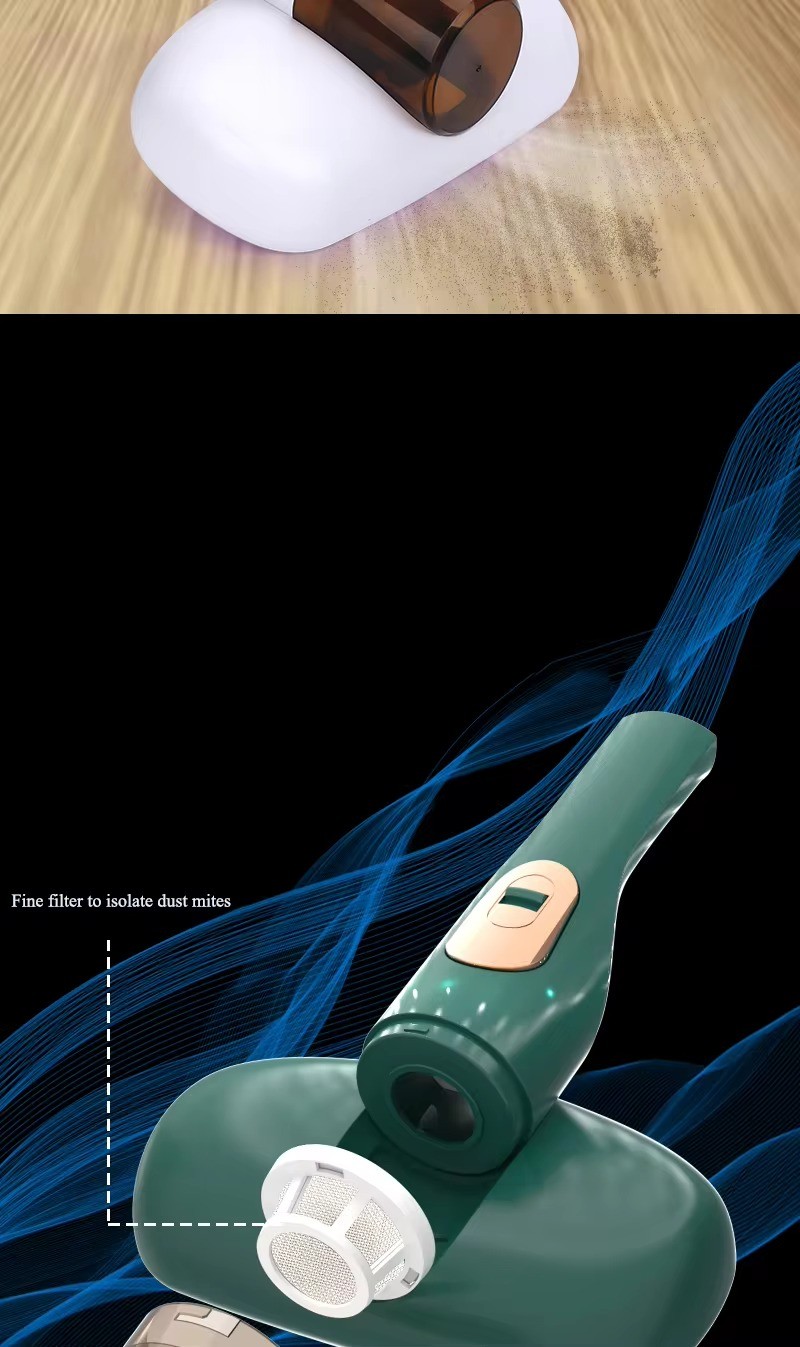 Powerful Suction Handheld Deep Mattress Vacuum Cleaner for Bed Pillows Sofa Sheet Carpets