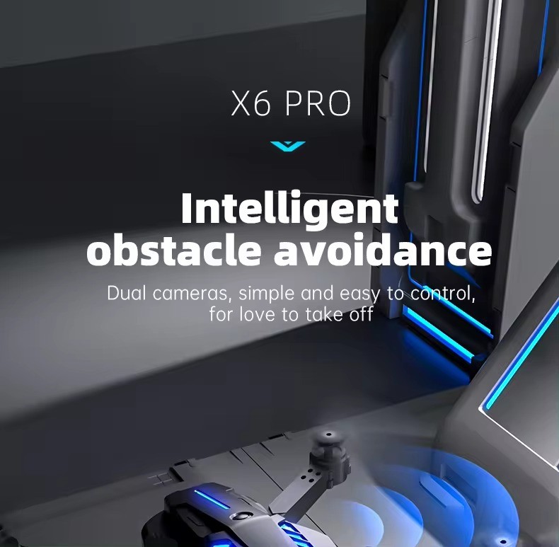 NEW X6 Pro Drones 4K HD Dual Lens With Optical Flow Obstacle Avoidance Photography Drone Professional RC Mini Plane Toys