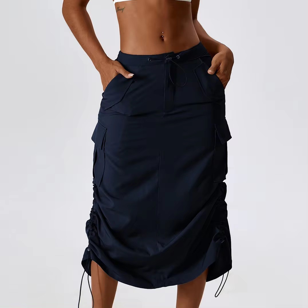 Wholesale Custom Women Y2K Midi Long Sport Cargo Skirt With Pockets