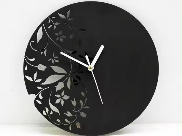 Latest Design Metal Round Wall Clock Powder Coated Geometric Pattern Luxury Clock for Interior decoration