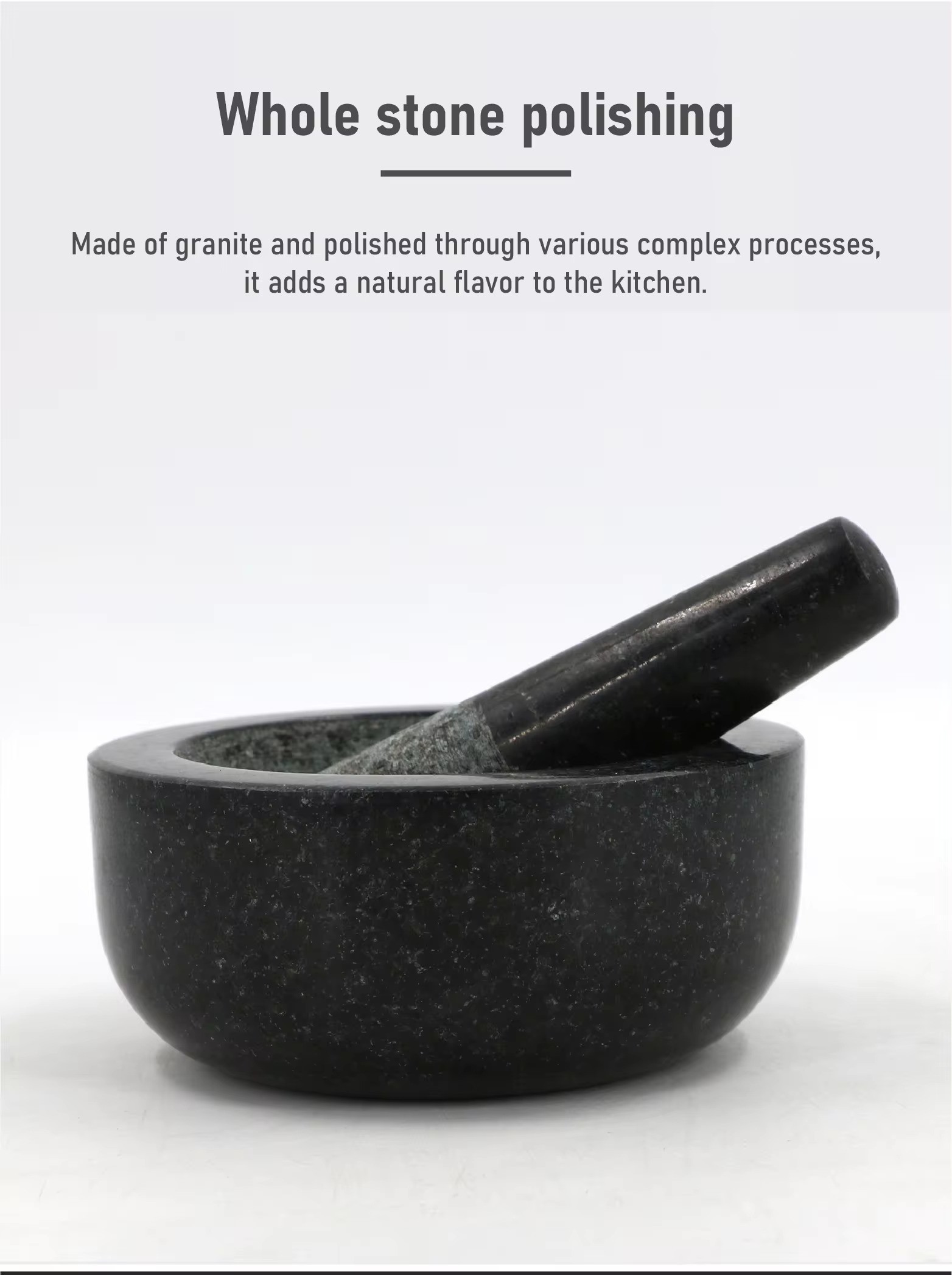factory direct price Kitchen cooking Spice Tools guacamole polish Natural Granite stone pestle mortar