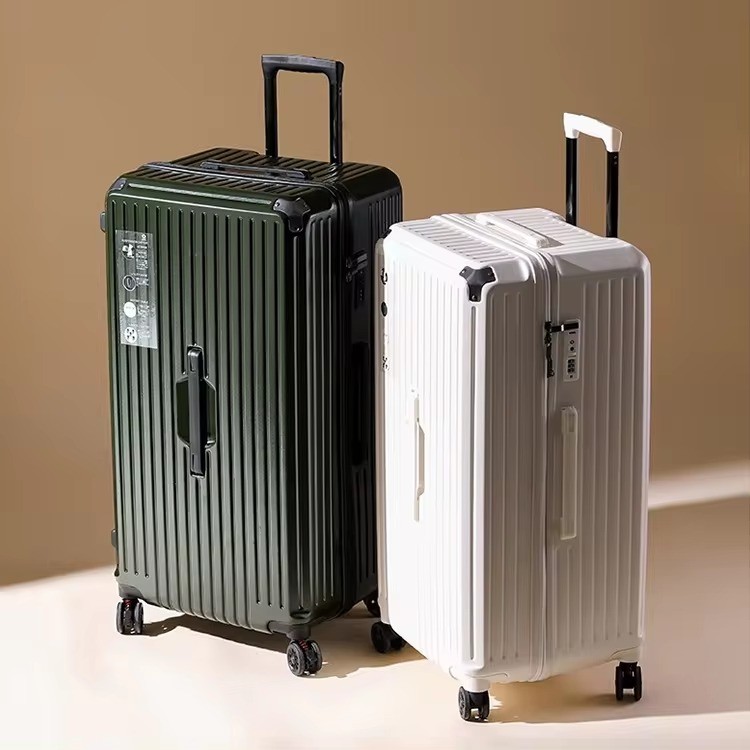 Custom ABS 24/28/30 inch Extra large capacity Travel Bags Trolley suitcases luggage for women with cup holder