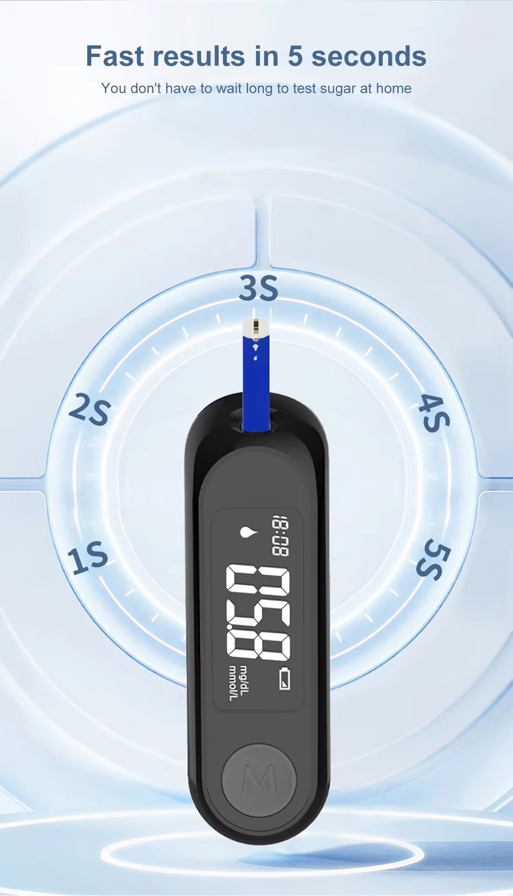 Medical Products Household LCD Display Glucose Level meters Kit Precise Measurement Wireless Glucose Blood Meter