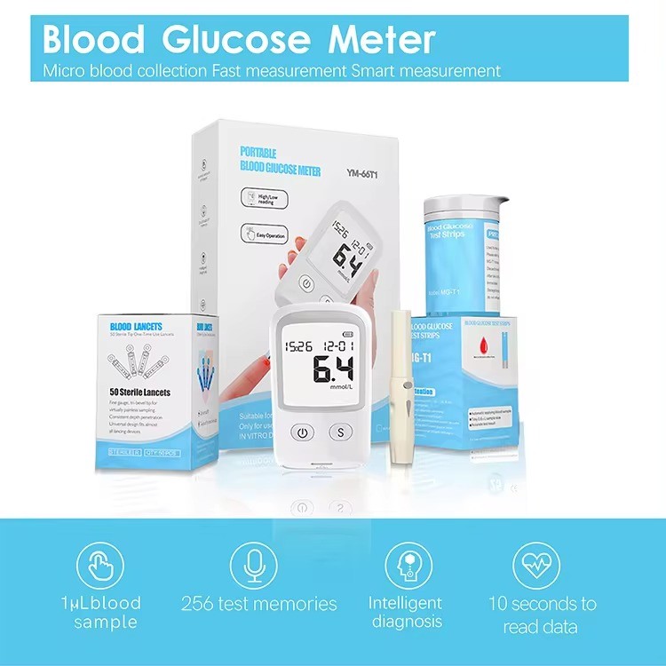 Fully Automatic High Precision Glucose Meters 256 Sets of Memory Intelligent Diagnosis Battery blood glucose meter