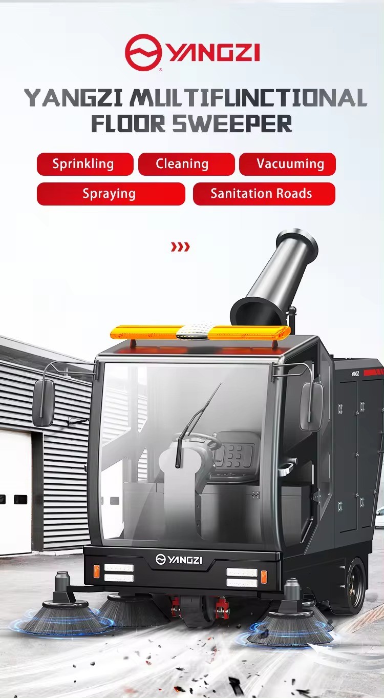 Professional Road Cleaning Machine Industrial Automatic Floor Sweeper Ride On Vacuum Sweeper