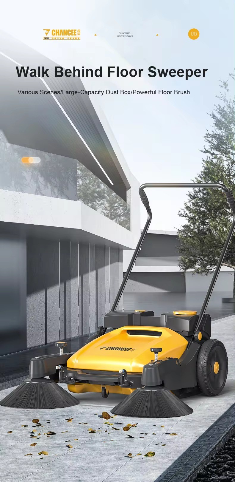 U90 Road Cleaning Machine Mini Manual Cordless Floor Sweeper Commercial Hand Push Walk Behind Sweeper