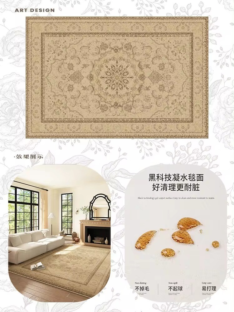 Light Luxury High-End American Retro Persian Style Sofa Coffee Table Blanket Winter Imitation Cashmere Padded Area Rugs Sets