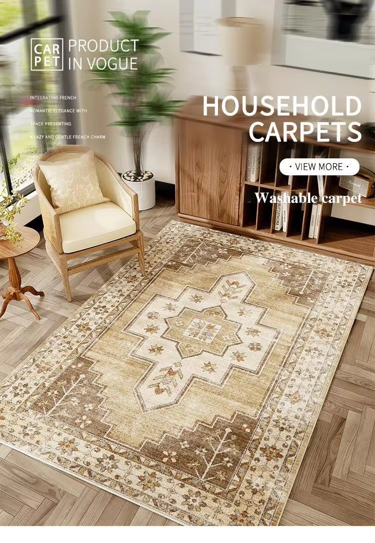 Customizable Vintage Cashmere Polyester Carpet for Home Hotel Bedroom Living Room Outdoor Handmade Flat Weave for Travel Prayer