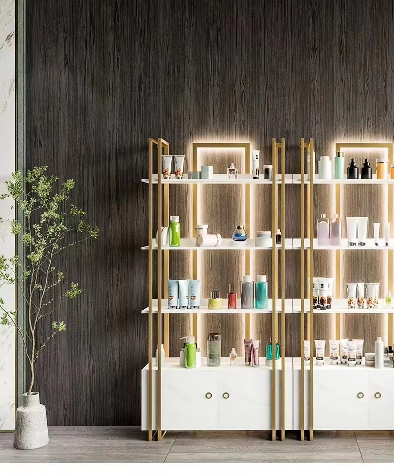 Beauty salon display cabinet Cosmetics shelf Nail salon product shelf skin care makeup display rack