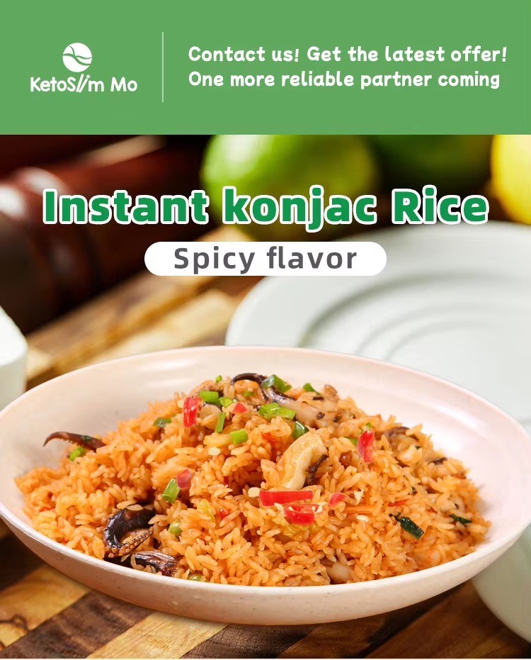 Meal Replacement Save Time Halal Spicy Sauce Keto Friendly Protein Dried Konjac Rice Self Heating Shirataki Rice