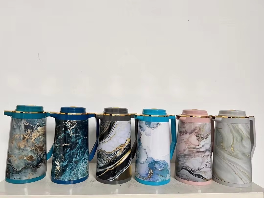 Arabic Style 1L Vacuum Jug Colors-mixing Insulated Hot Water Kettle Household Coffee Pot Thermos Vacuum Flask Wholesale