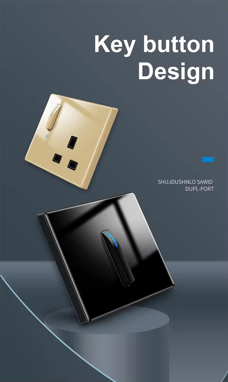 YINKA D89 Customized Popular New Product Wall Switches And Sockets USA Warehouse Wholesale Price Piano Keys Light Switch