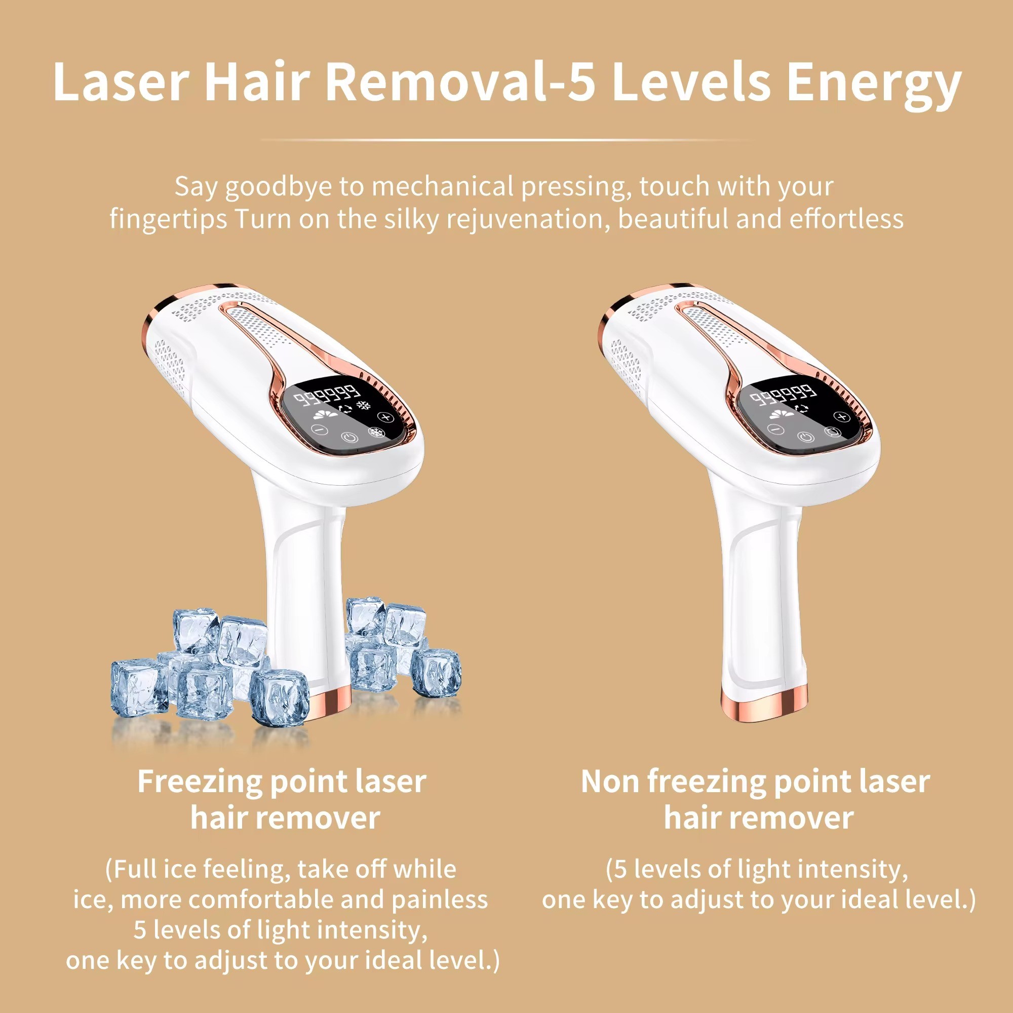 Body Handheld At-Home Painless Permanent Ice Cooling Cool Freezing Quartz IPL machine Depilator Light Laser Hair Removal Device