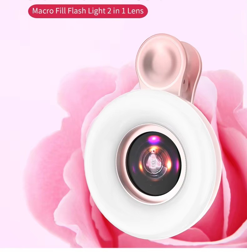 Best Seller Shot Photography Lighting Gadgets Macro Lens 3 Lighting Modes Beauty Rechargeable Fill Flash Light