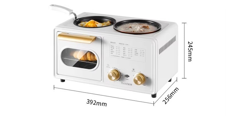 Longbank LB-S326 China Manufacturer Multi Purpose 1100W Home Use 3 in 1 Breakfast Makers Machine