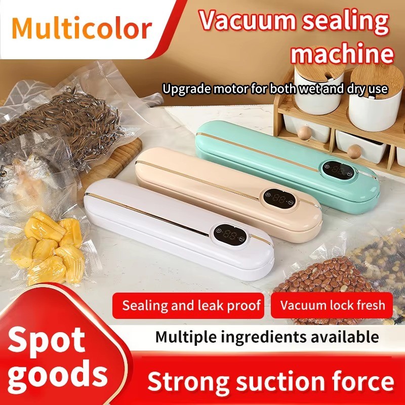 Automatic USB Electric Vacuum Sealer Machine Household Plastic RV Outdoor Food Storage Liquid Crystal Display Preserves Food