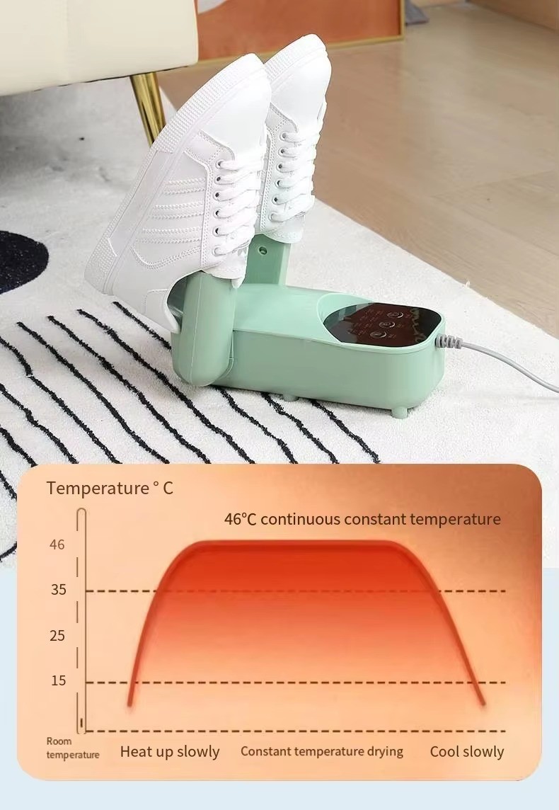 Portable Electric Shoe Dryer Timer Foldable Retractable Boot Sanitizing Deodorizer USB Powered Home Hotel Use 1-Year Warranty