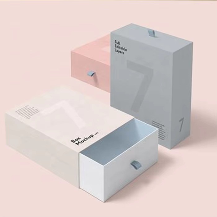 Eco-Friendly Custom Designed 2mm Thick Drawer Sliding Packaging Gift Box Paperboard Embossing Matt Lamination Designs paper box