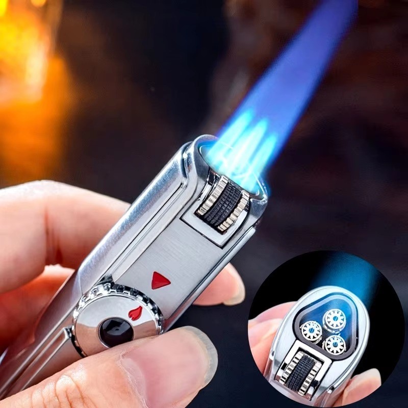 Jet Flame Torch Lighter Metal Portable Butane Gas Refillable Smoking Torch Cigar Lighter