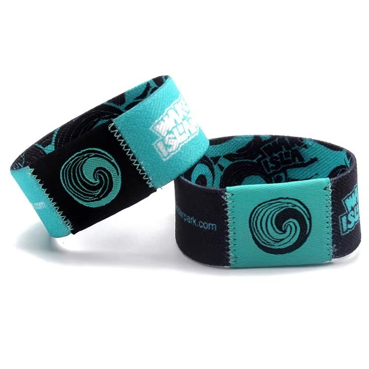 Customized Promotion Men Kids Woven Wristbands Fabric Elastic Bracelet Polyester Custom Festival Elastic Wristbands For Events