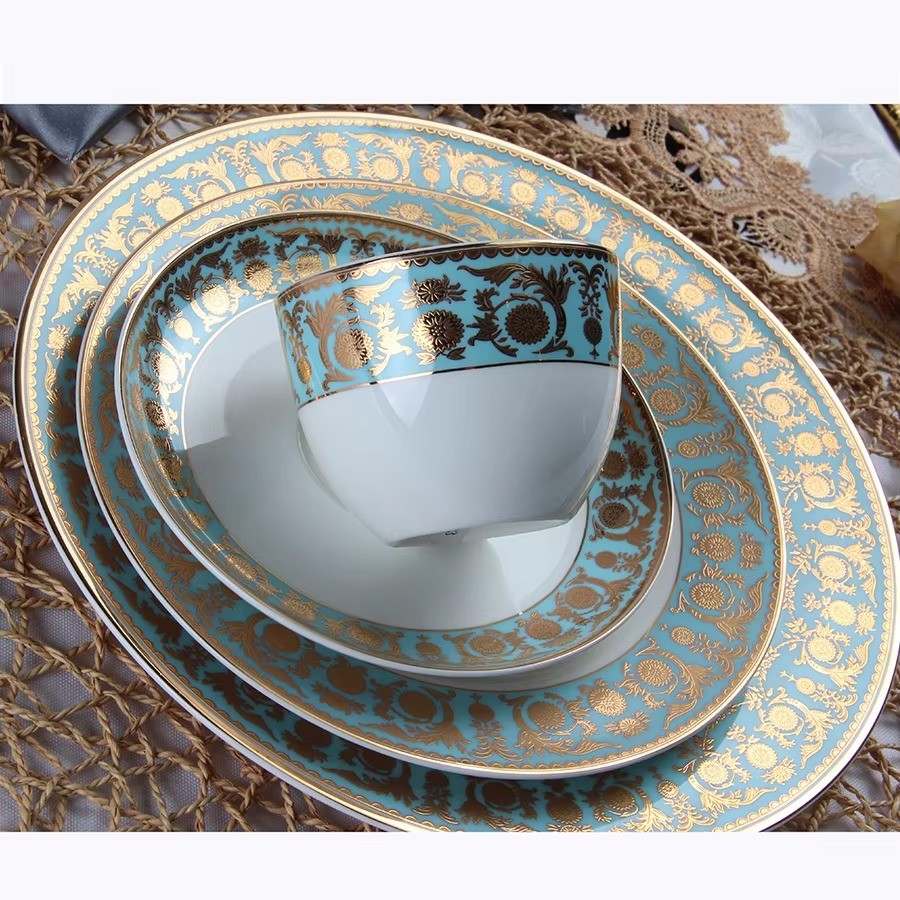 eco-friendly tableware Hot sale bone china dinnerware dinner set european fine porcelain dinner service
