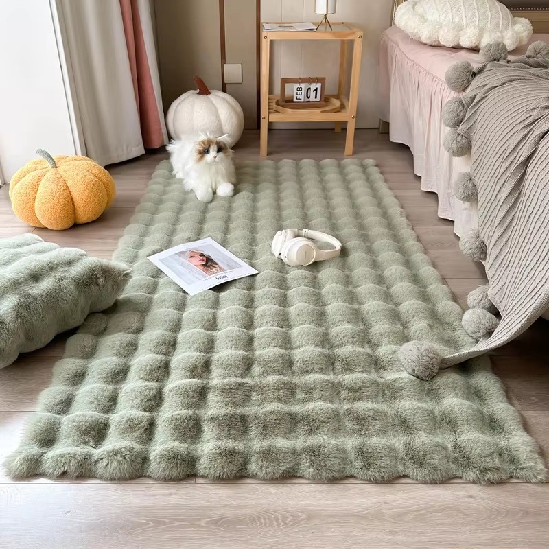 Factory Direct Promotion Long Pile Fluffy Fur Carpet And Rug For Bed Room