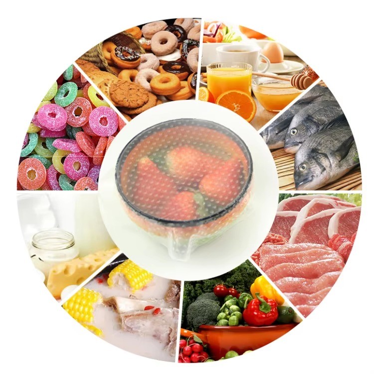 Reusable Microwave Silicone Food Wraps washable for Silicone Food Stretch lids heat resistant