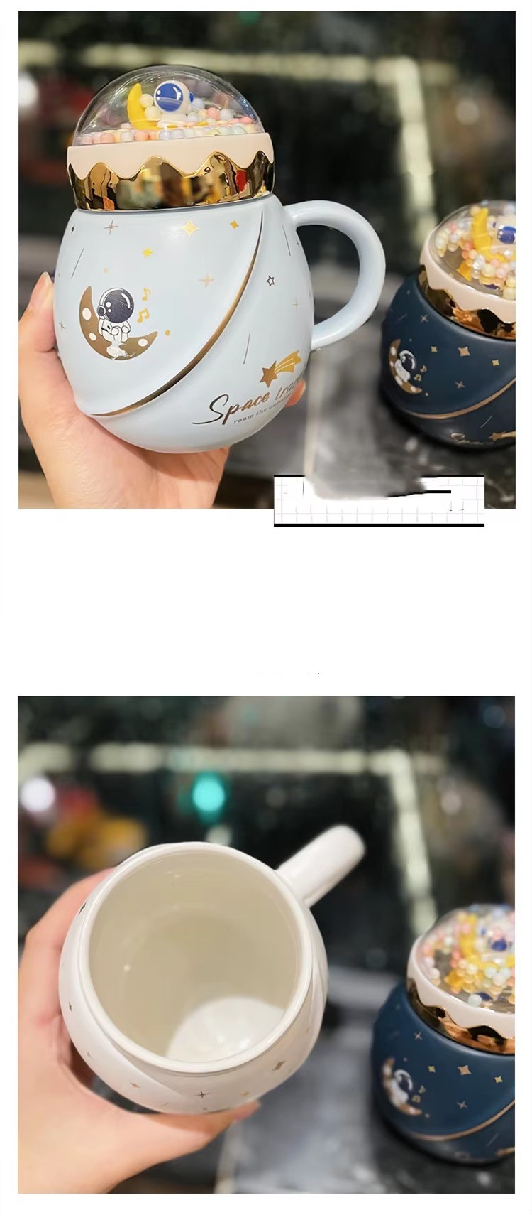 MAIMAI Cartoon Planet Coffee Travel Mug Coffee Mug Gift Set Ceramic Mug With Lid