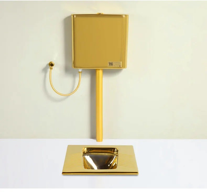 wholesale bathroom gold color squatting wc pan toilet with trapway ceramic pan