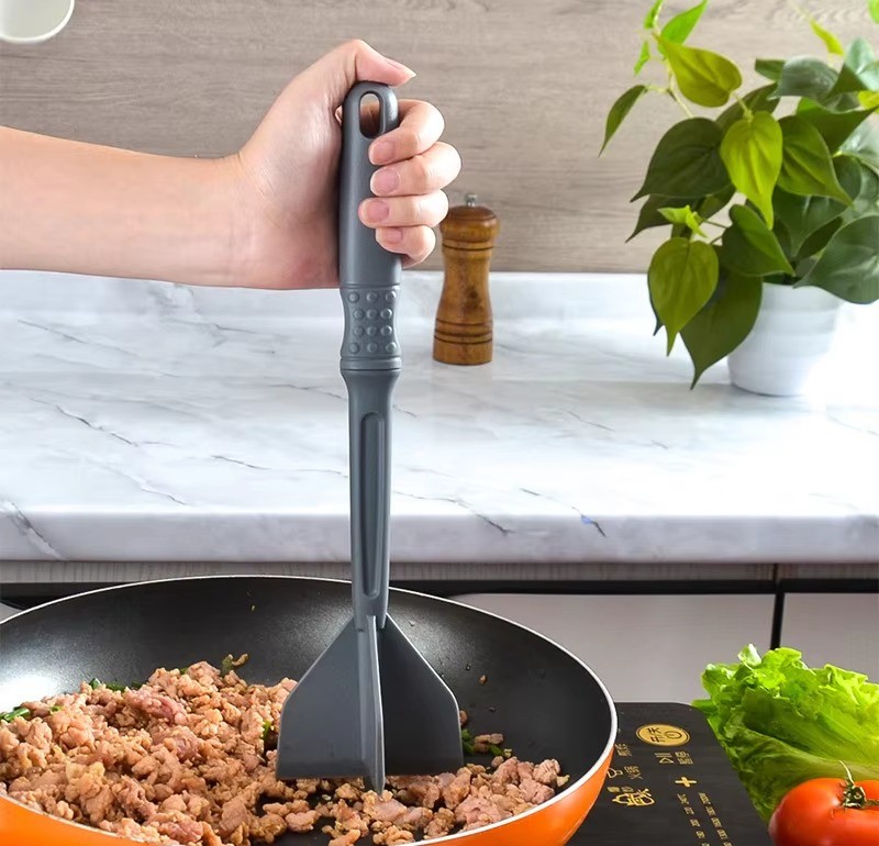Home Use for Hamburger Ground Beef Smasher Heat Resistant Silicone Salad Potato Meat Masher