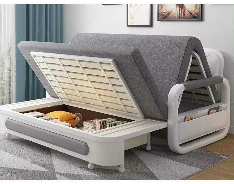Apartment furniture metal frame foldable Sofa Cum Bed Storage modern Folding Sofa Bed