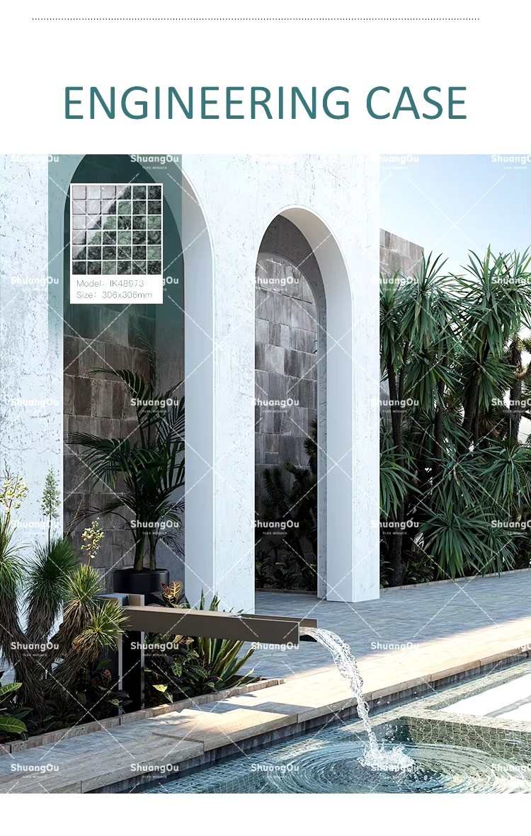 Dark Green 2X2 Inches Mosaic Tiles Porcelain Mosaic Modern Ceramic Mosaic For Pool Tile