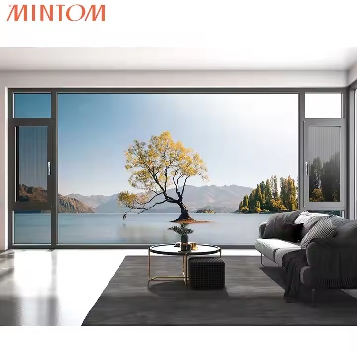 Mintom waterproof interior safety casement windows with high-definition insect screen