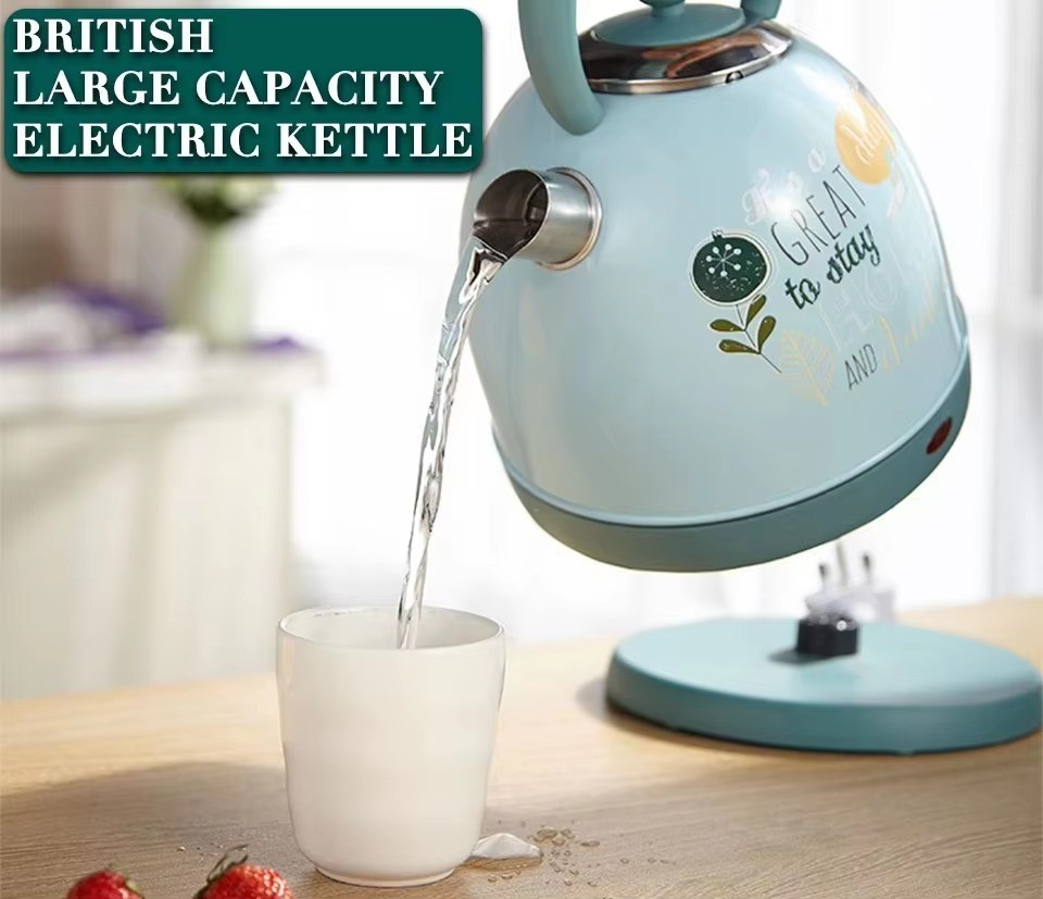Global hot sale retro style Boil-Dry Protection 1.8L Hot Water Kettle stainless steel Electric Kettle For household use